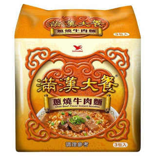 (UNI PRESIDENT) Hot Beef Flavor Instant Noodles [3pcs/pack]